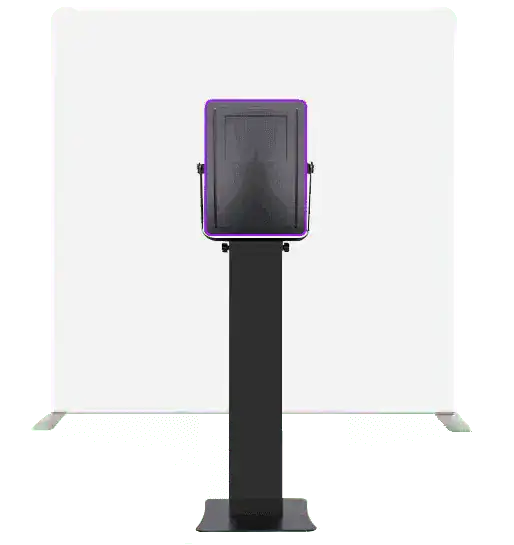 Luxury glam photo booth setup with modern design and professional lighting, perfect for weddings and corporate events in Phoenix and Scottsdale, AZ