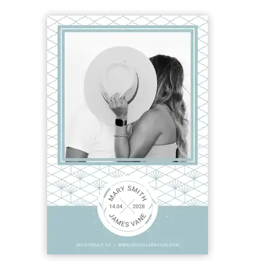 Custom-branded glam photo booth printouts, offering high-quality, instant prints for weddings and corporate events with lasting impressions