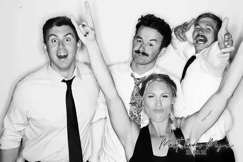 Glam booth in Scottsdale with black-and-white photo options