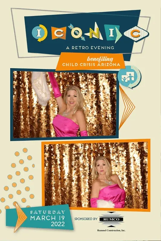 Photo Booth Rentals in Phoenix & Scottsdale - Ooh la la Guest enjoying a photo booth at a Scottsdale event