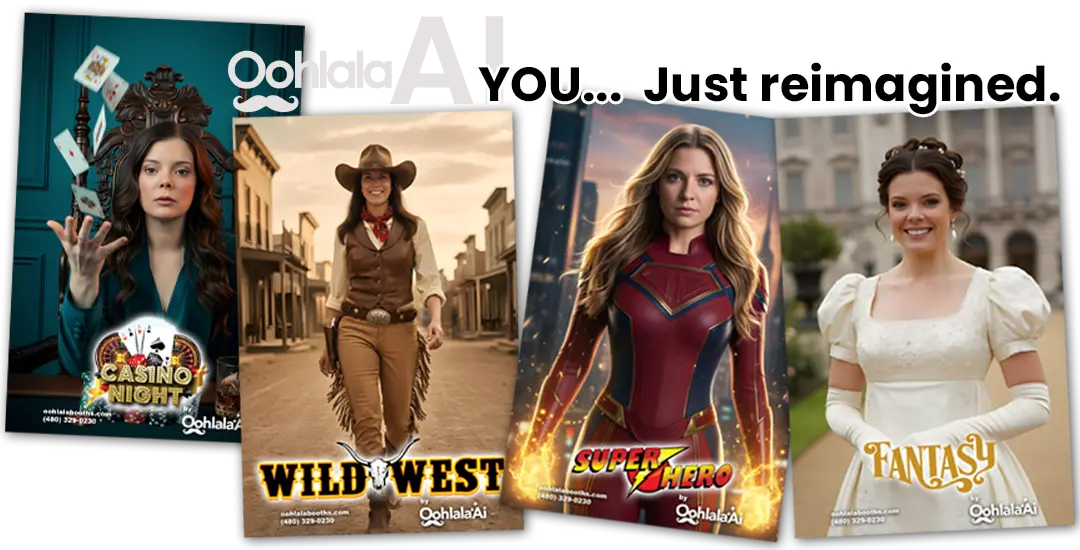 Generative AI photo booth transformation portrait at Scottsdale event