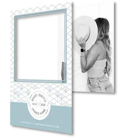 custom glam photo booth wedding print template with black and white portrait from a Phoenix Scottsdale event
