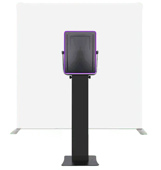 glam photo booth setup with studio lighting and white backdrop used for weddings and events in Phoenix and Scottsdale Arizona