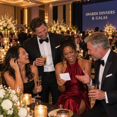 Guests celebrating together at an elegant awards dinner and gala in Phoenix, Arizona
